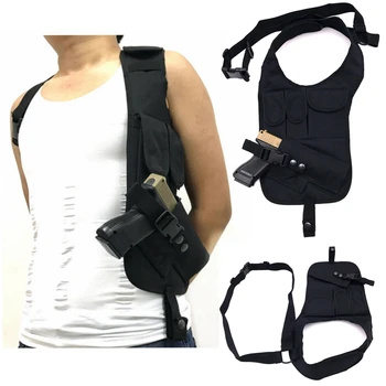 

Multifunction Men Travel Anti Theft Hidden Underarm Shoulder Bag Black Nylon Pocket Key Storage Organizer