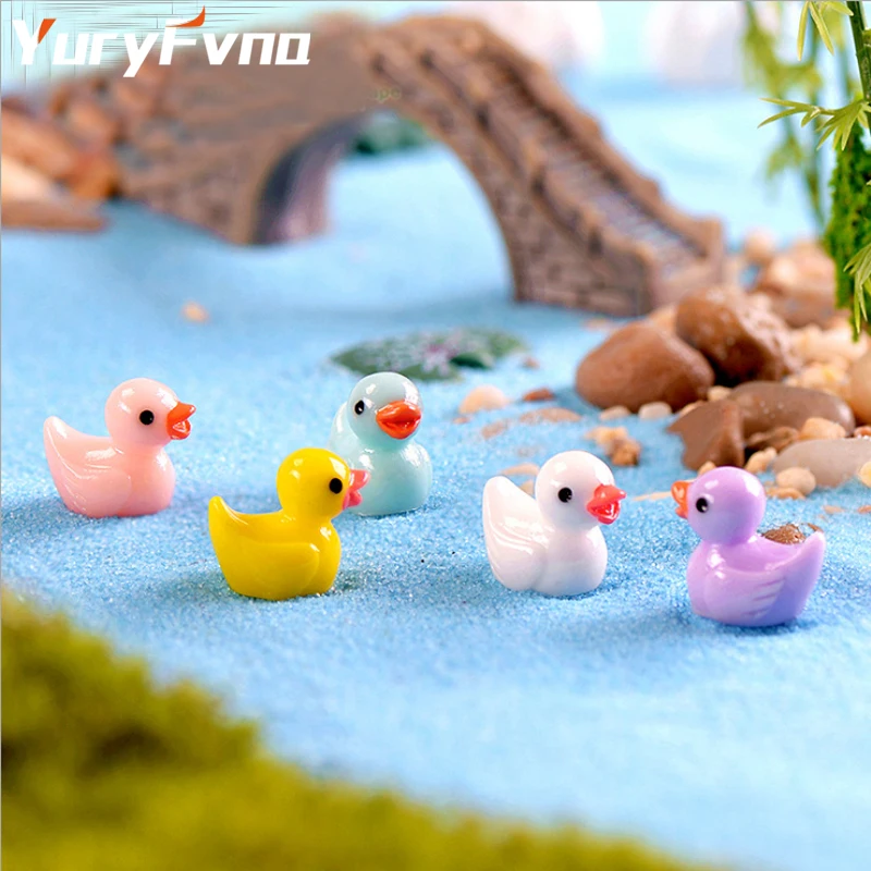 

YuryFvna 50 Pcs 18*15mm Plastic Mini Yellow Duck Figurine Animal Miniature Landscape Fairy Garden Bonsai Plant Garden Decor