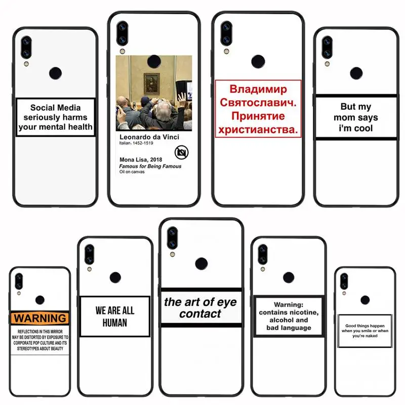 

Social Media seriously harms your mental health Phone Case For Xiaomi Redmi Note 4 4x 5 6 7 8 pro S2 PLUS 6A PRO