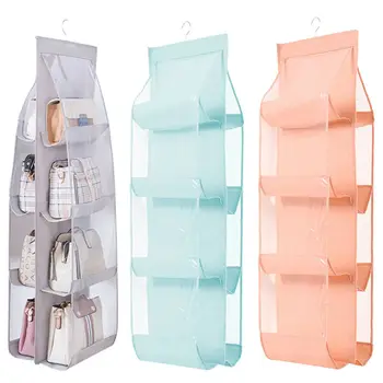 

Hanging Handbag Storage Organizer 6/8 Pockets Shelf Bag Storage Holder For Wardrobe Closets
