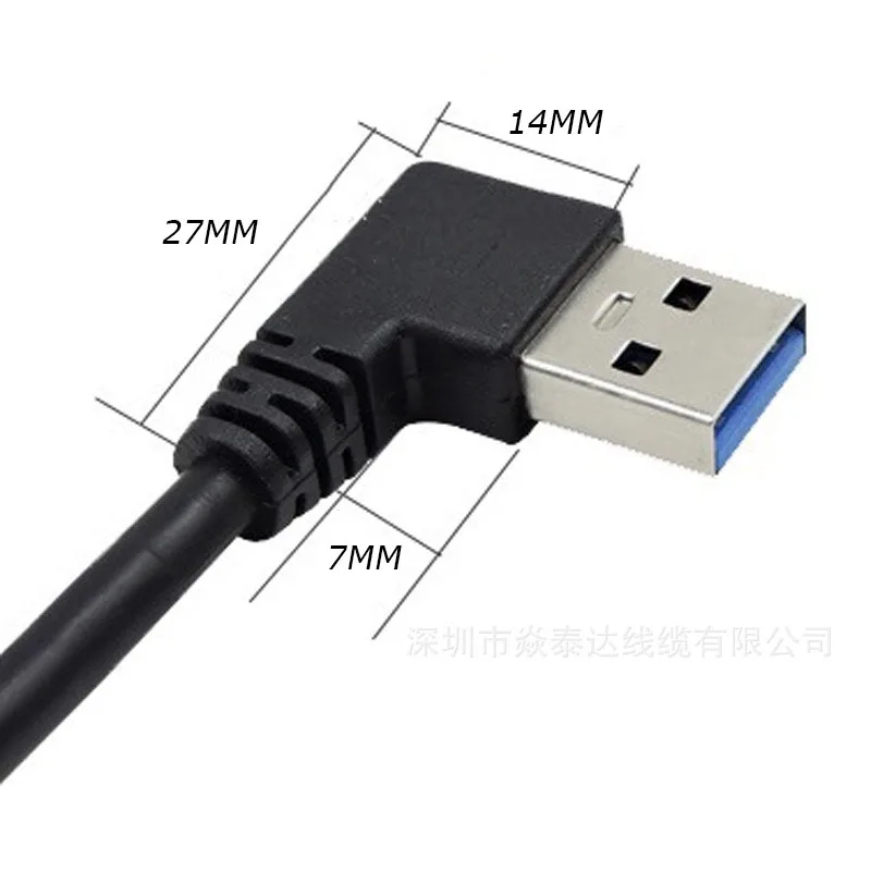1PCS 0.3M 90 Degree USB 3.0/2.0 Male to Female Adapter Cable Angle Extension Extender 5Gbps Fast Transmission Left/Right/Up/Down