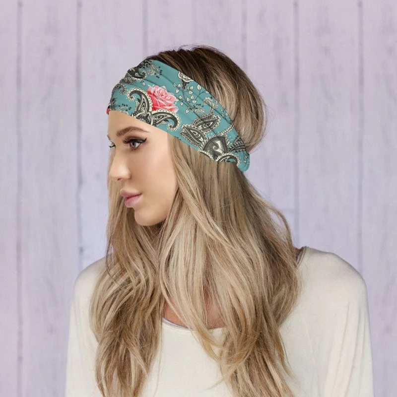 2020 Hot Sale Bohemia Headpiece Women Stretch Headwear Headbands Bandage Stretch Girl Wide Hair Bands Headwrap Scarf Hairbands