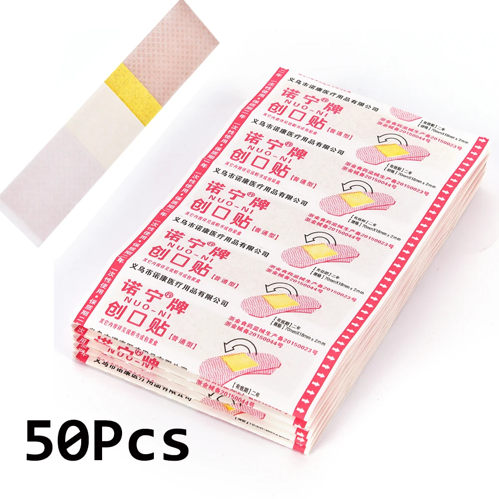 

50Pcs Disposable Waterproof Adhesive Bandage First Aid Breathable First Aid Kit Medical Hemostatic Stickers Kids Children Adult