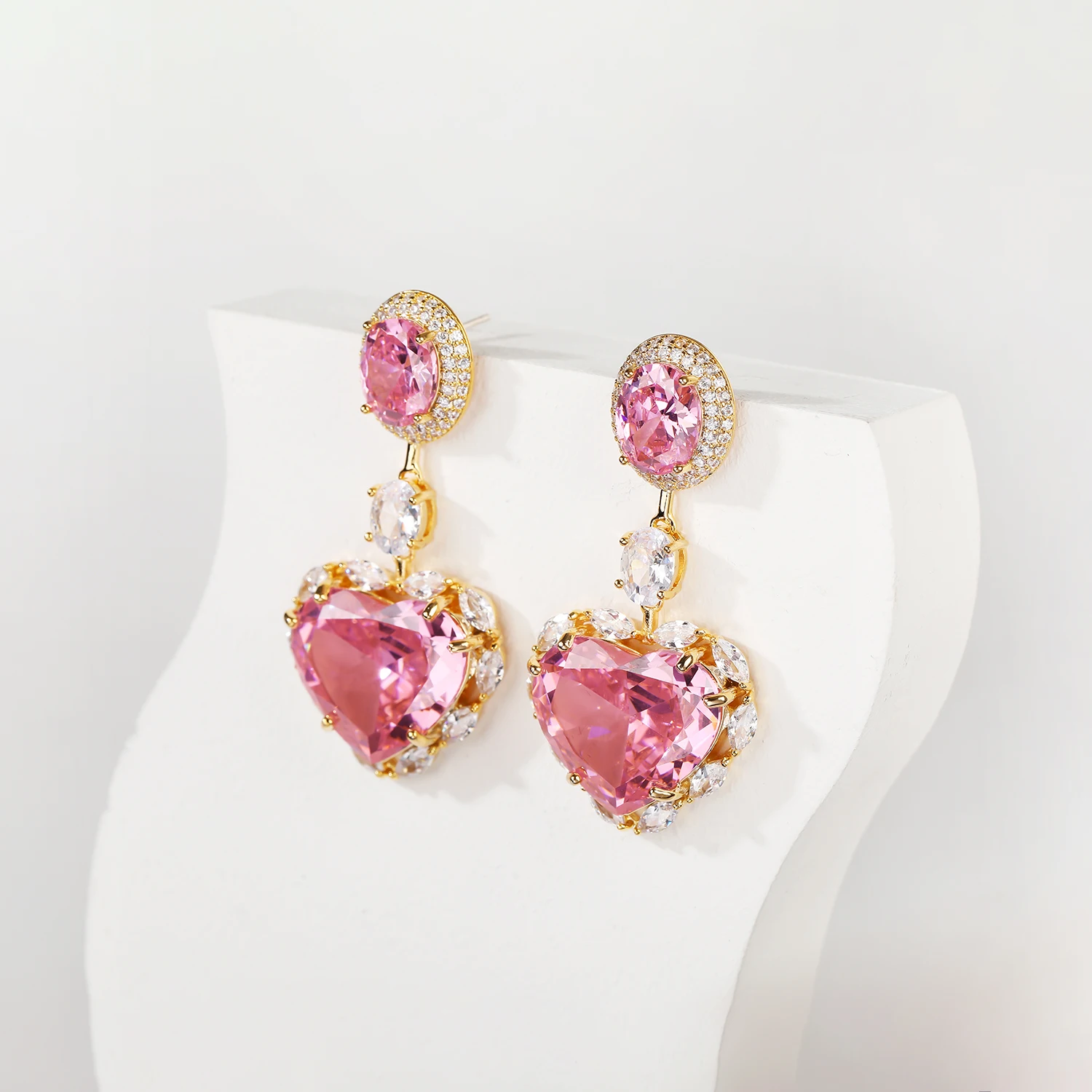 Lovely Heart CZ Earrings for Wedding Bride Crystals Dangle Earring for Women,Popular Jewelry Accessories CE11619