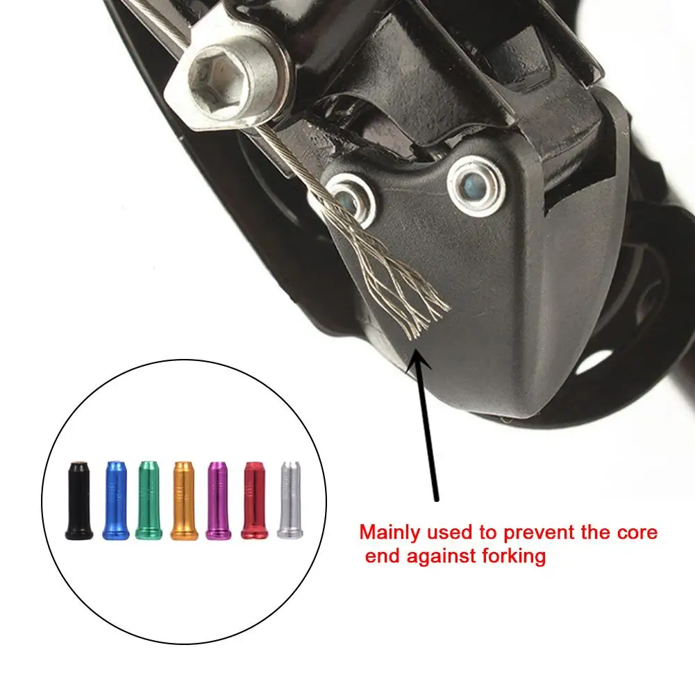 50 шт. алюминиевый велосипедный тормоз переключатель внутренний кабель наконечники провода конец колпачок щипцы велосипедный колпачок для
