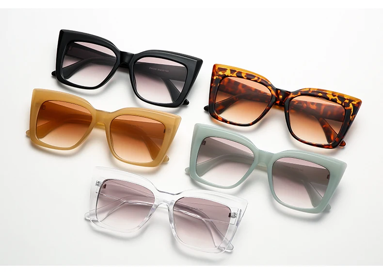 big frame sunglasses D&T 2021 New Fashion Cay Eye Sunglasses Women Men Gradients Lens Frame Leopard Luxury Vintage Goggle Brand Designer Sun Glasses oversized square sunglasses