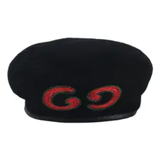 Корейская женская мужская фетровая Кепка из искусственной шерсти C GG вышитая шапочка