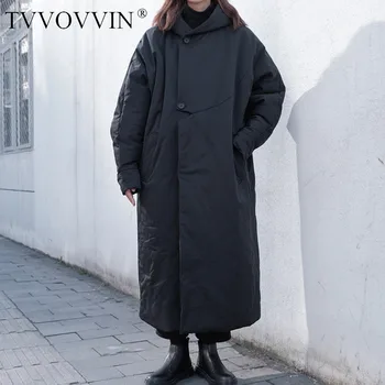 

TVVOVVIN Women Hooded Gtspring Black Womens Winter Jackets Coats Casual Loose Winter Long Overcoat Plus Size Parka Coats 979Y