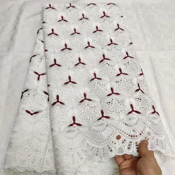 

popular eyelet cotton lace fabric 2019 High Quality French Swiss voile Embroidery Lace Fabric 5Yards Wedding For Dress F1qzSE204