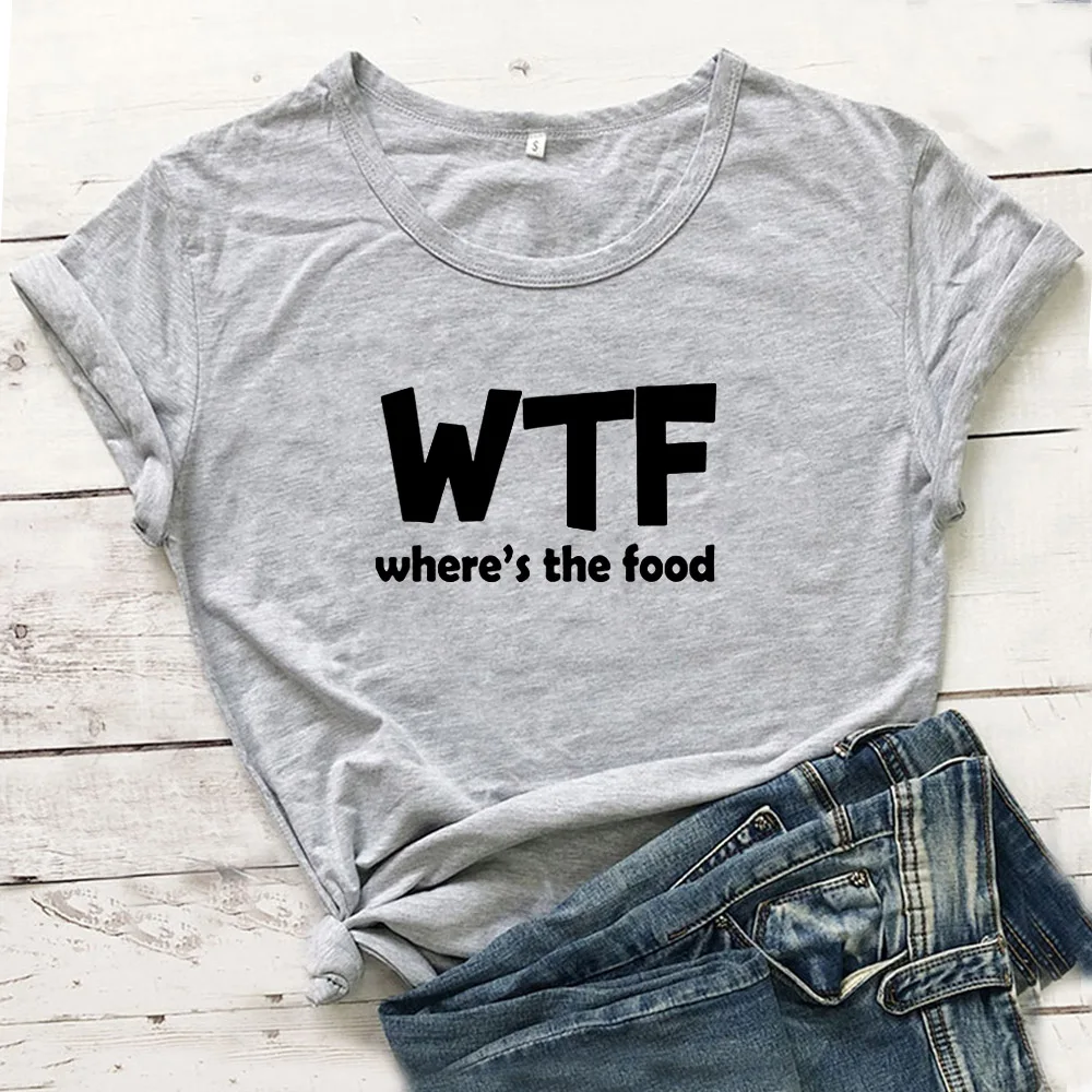 WTF Funny T Shirt Women Summer Short Sleeve Cotton Tshirt Black White Loose Tee Femme Casual Poleras Mujer top | Женская одежда