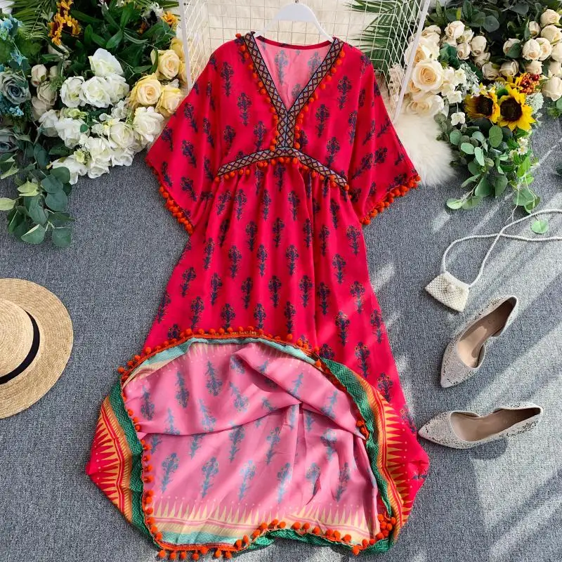 new fashion women's dresses Holiday print dress female summer loose leisure
