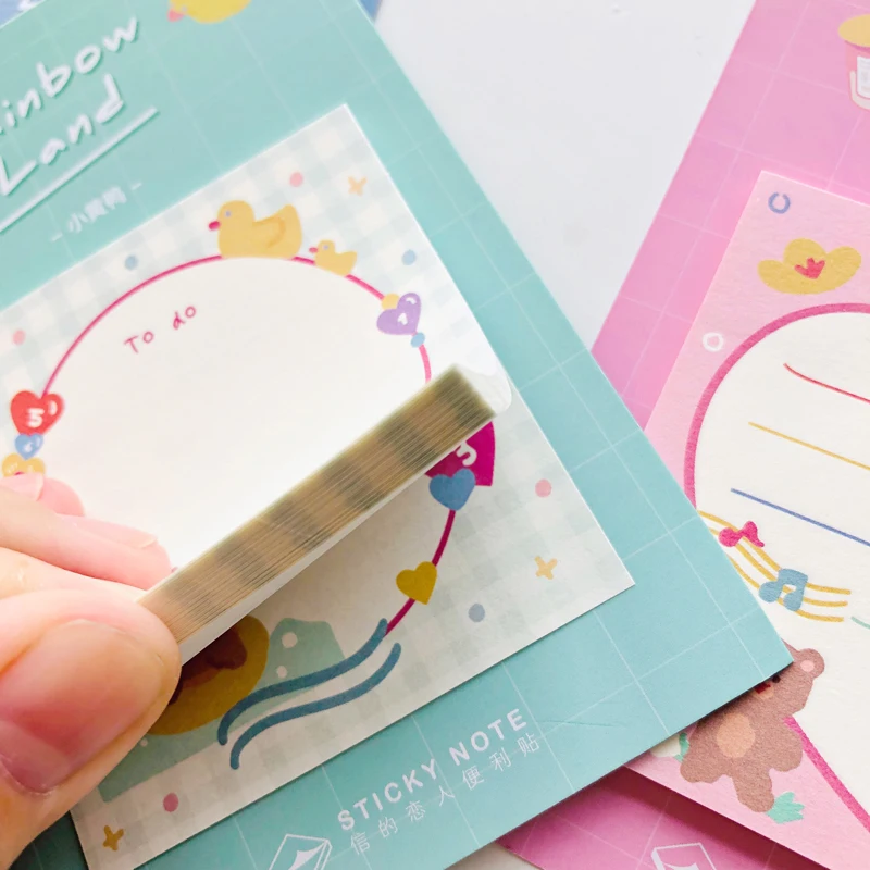 30 страниц Kawaii Медведь Друзья сердце мороженое Набор стикеров для заметок закрепленный блокнот