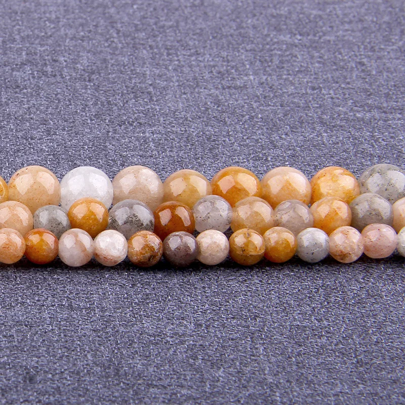 Natural Stone Brown Aragonites Jades Bead Chalcedony Smooth Agates Loose Spacer Beads For Jewelry Bracelet Making 15.5"strand