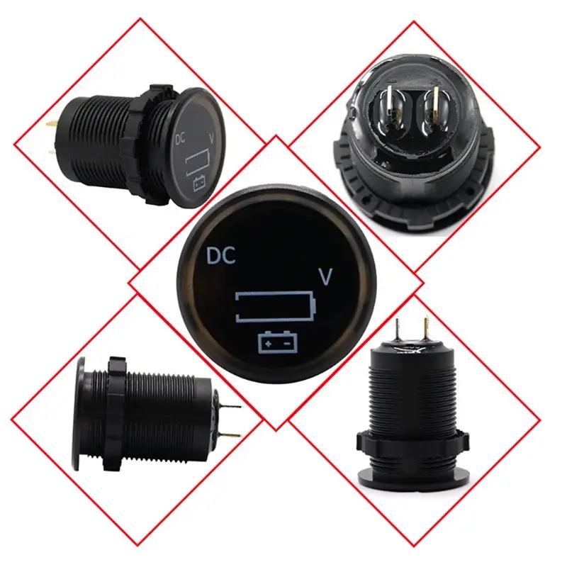 DC 12 V/24 V Автомобильный Вольтметр для лодки монитор батареи IP67 Водонепроницаемый светодиодный датчик напряжения