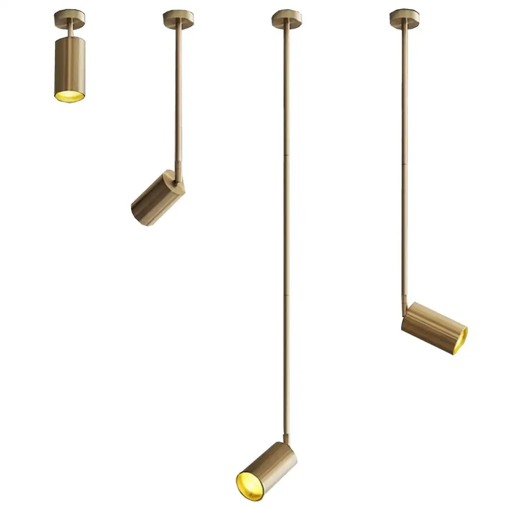 Lukloy Long Hanging Rod Adjustable Spot Light Gu10 Gold