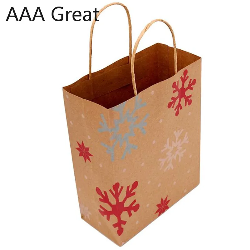 50 шт./лот большие пакеты из крафт бумаги с ручками перерабатываемая