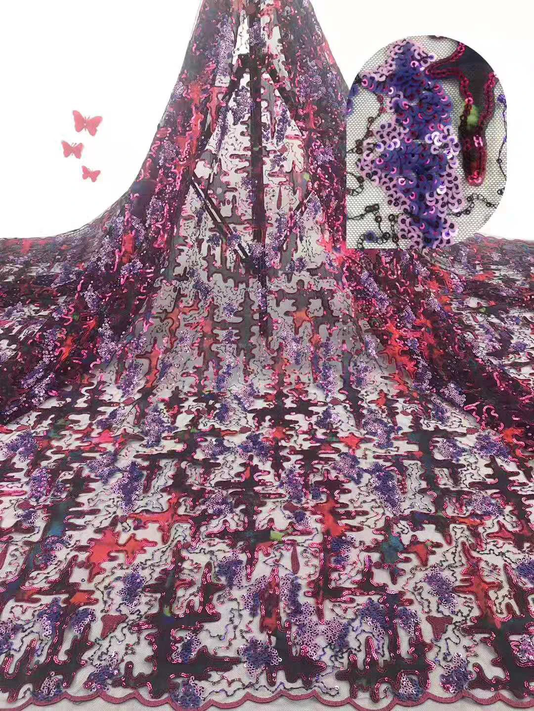 

Nigerian Lace Fabric 2022 High Quality Lace Material Bridal Embroidery Tulle African Lace Fabric Women's Dress FJ34591