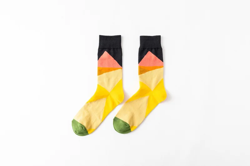 Хлопковые носки для мужчин, повседневные, в стиле Харадзюку, креативные, цветные, забавные, женские носки, без пятки, с рисунком цветов, птиц, эскизов, скейтборд, унисекс