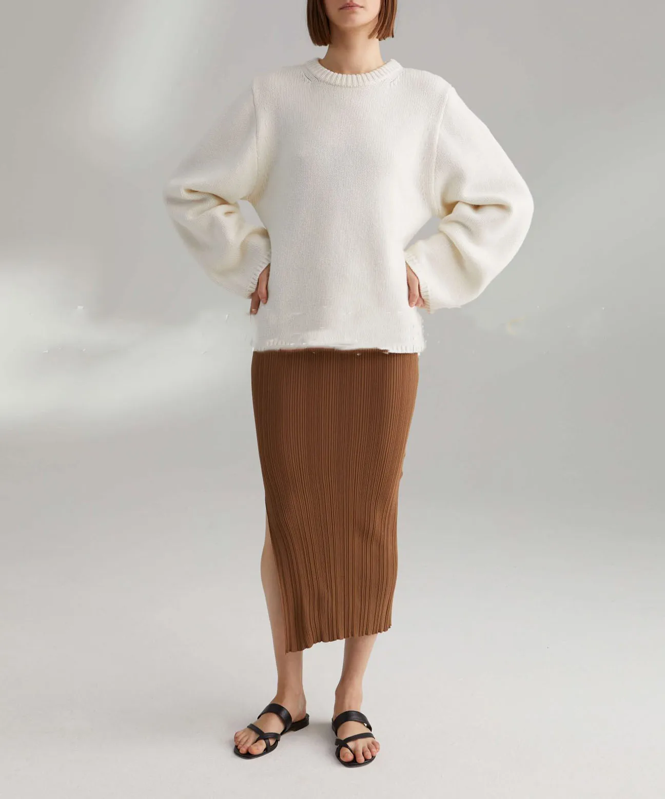 

Women Sweater Sweater Round Neck Loose Wool Blend Knit