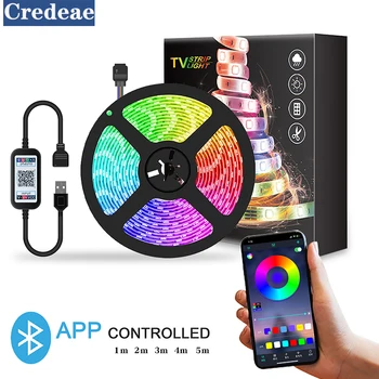 

Bluetooth LED Strip Lights RGB 5050 SMD Flexible Ribbon Waterproof RGB LED Light 1-5M Tape Diode DC 12V Bluetooth Control