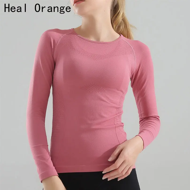 

New Seamless Women Sport Tops For Gym Long Sleeve Elasticity Quick Dry Gym Top Women Fitness Tops Women Fitness Tshirt Jerseys