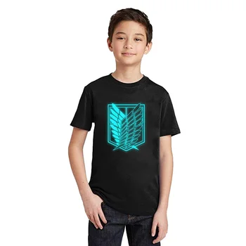

LYTLM Attack on Titan Tshirt Kids Toddler Kids Summer Shirt Girls Hipster Glow in Dark Baby Boy T Shirts Japanese Anime Neon Top