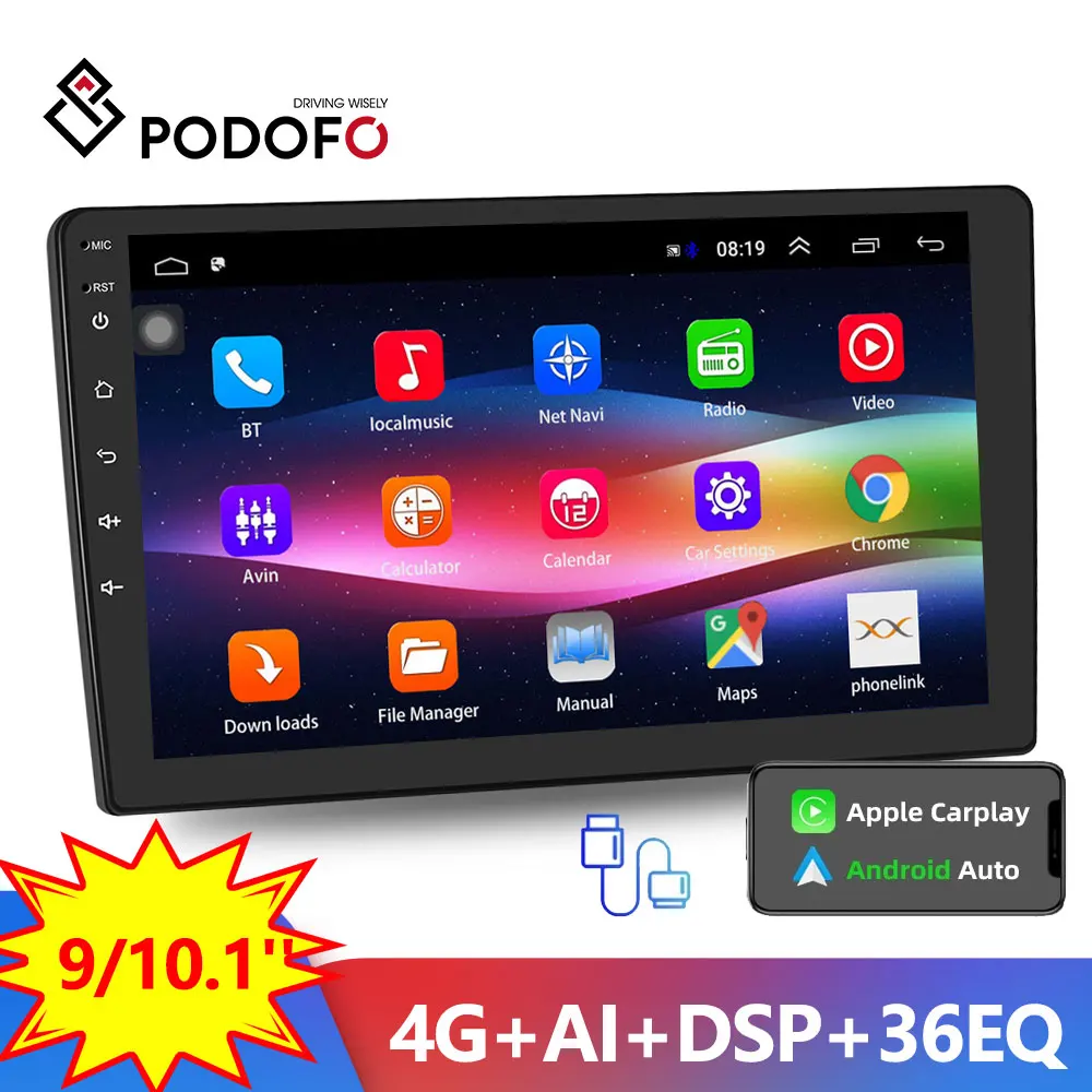 Podofo-9-10-Android-Car-Multimedia-Player-2din-Car-Radio-Audio-Stereo ...