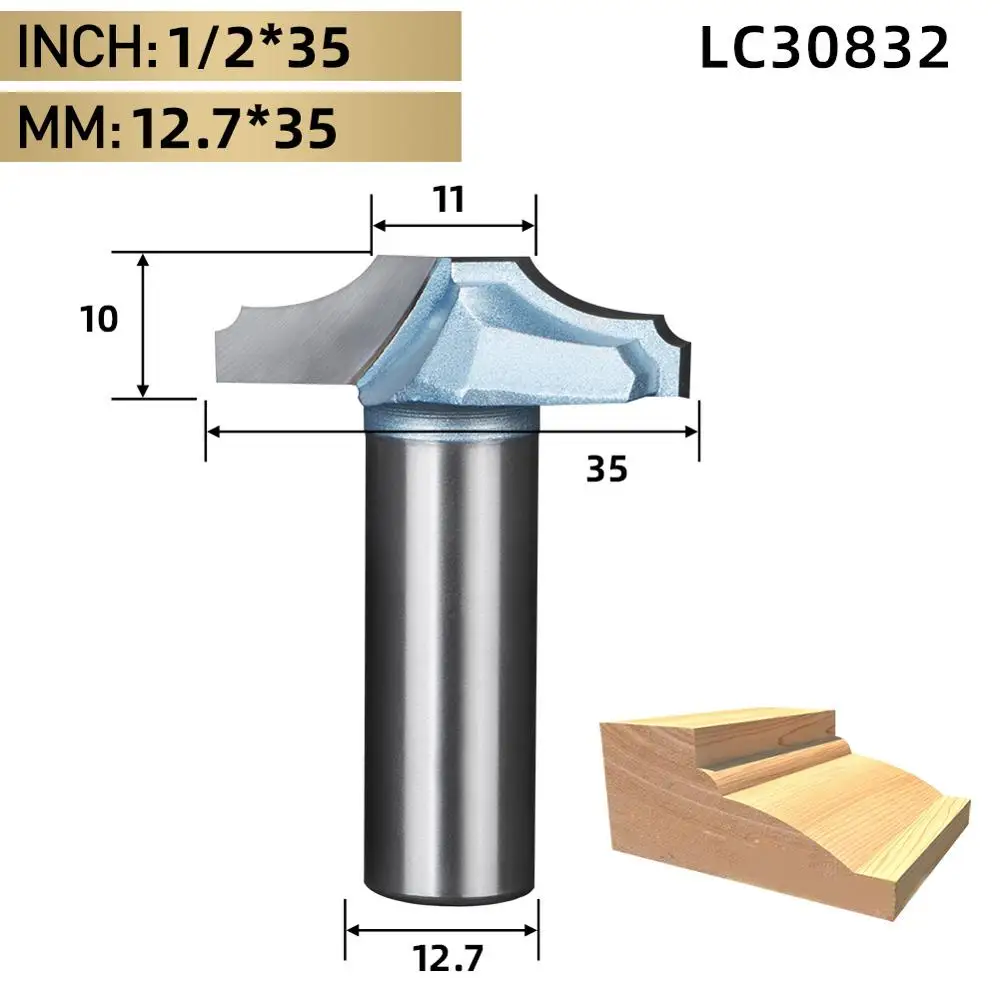 12.7mm x 35.0mm LIDIAO 1 шт. 1/2 ''деревообрабатывающая концевая фреза для обрезки кромок резьбы для гравировки по дереву фреза - Длина режущей кромки: 12.7mm x 35.0mm