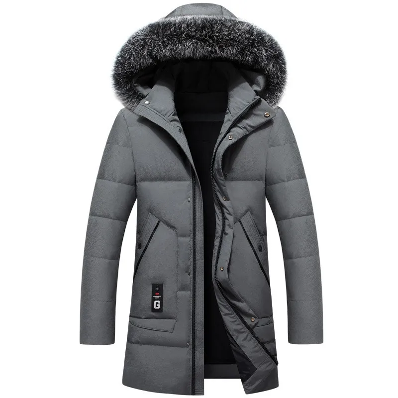 Winter Men's Clothing White duck down Hooded Men's zipper Down Jacket men high quality Winter Coat Thick Jackets for man