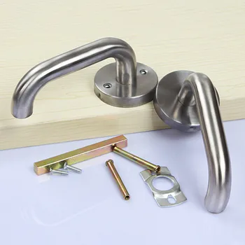 

Universal Door Handle Set Stainless Steel Adjustable Latch Security knob lever handle for passage Entry fire door pulls Hardware