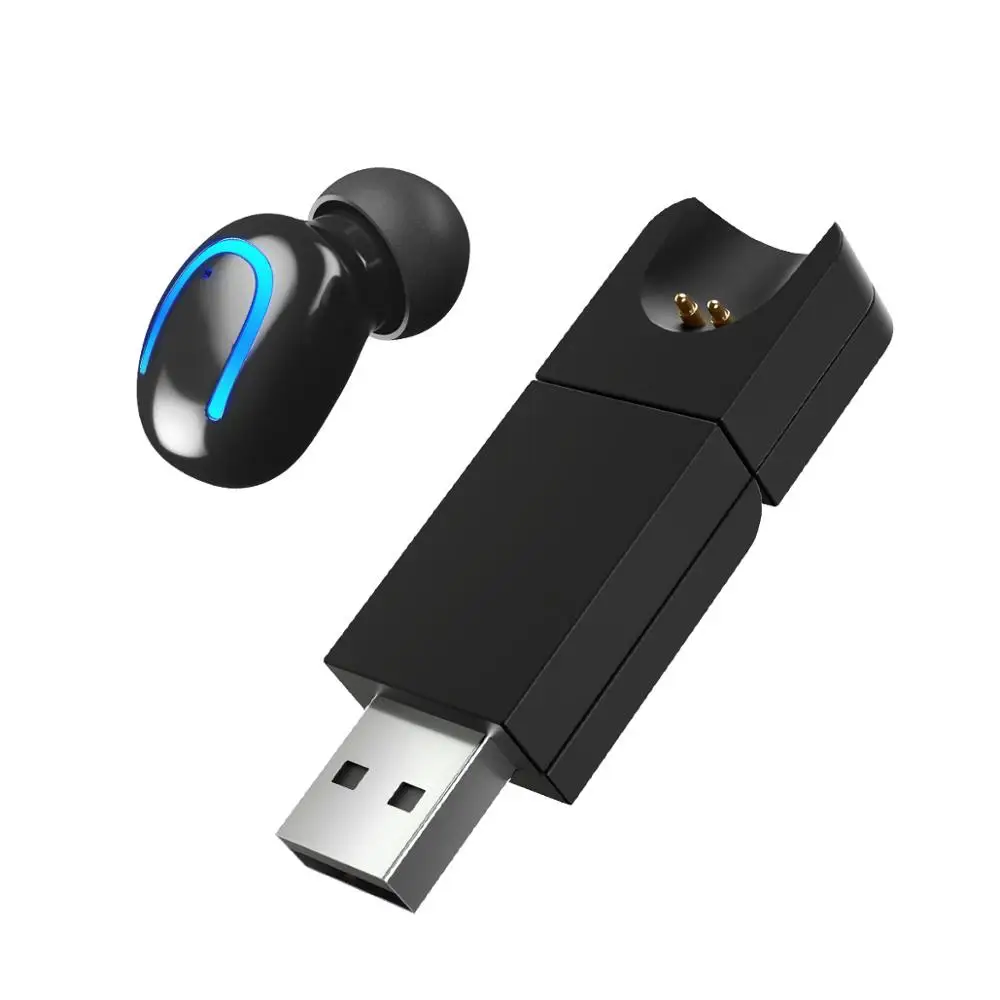 FONKEN Bluetooth беспроводные наушники USB зарядка портативный Bluetooth наушник с микрофоном одиночный наушник для мобильного телефона - Цвет: black earphone