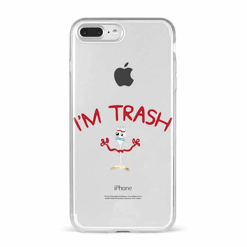 Чехол для iPhone 7 для телефона с мультипликационным принтом Forky 11 Pro X XS MAX XR 8 6 6s Plus забавная мягкая силиконовая задняя крышка с надписью Fundas - Цвет: TPU