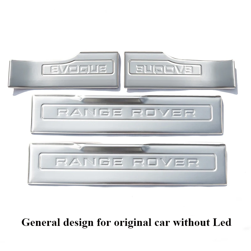 Нержавеющая сталь порога Накладка порога пороги для Range Rover Sport 2012- автомобиль Добро пожаловать педали 4 шт./компл - Название цвета: Black