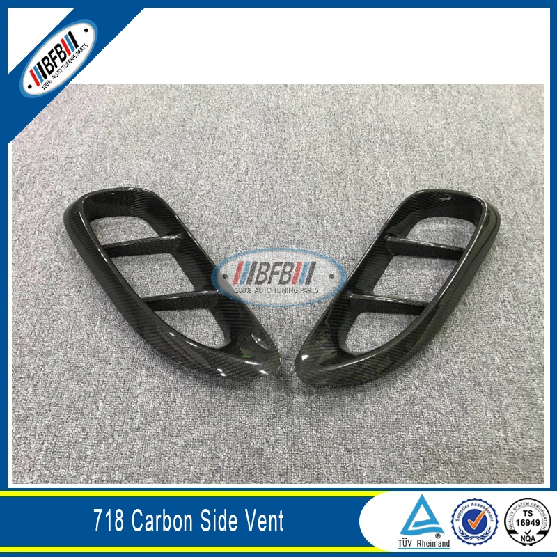 Bfb 2pcs Carbon Side Air Vents Fins For Porsche 718 Boxster Cayman 16 18 Body Kits Aliexpress