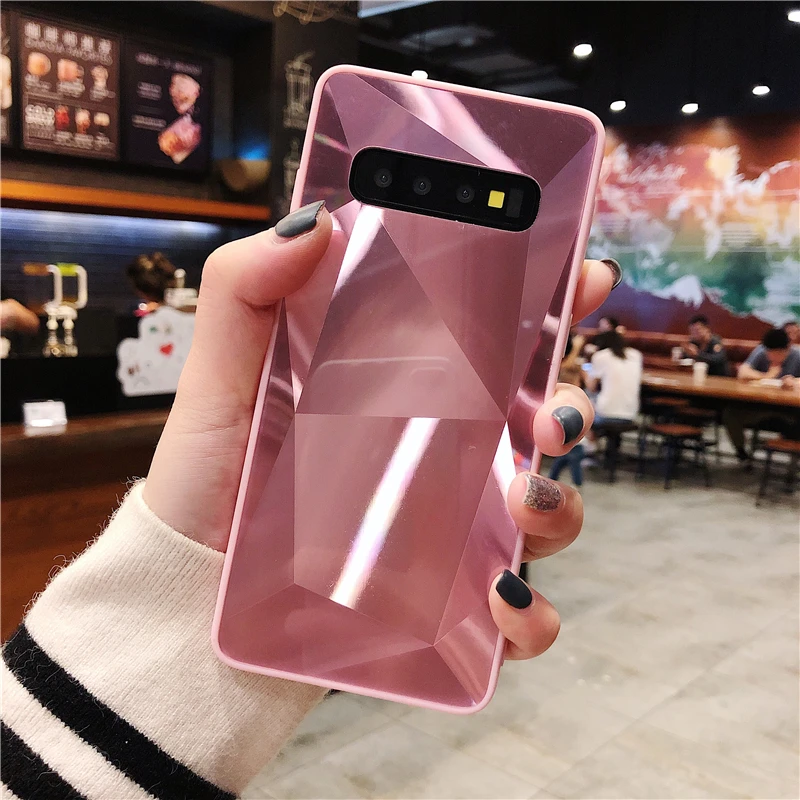 

Luxury Diamond Mirror Phone Case for Samsung Note 10 Plus Glossy Hard Back Cover for Samsung S10 S7 S8 S9 Plus Note 8 9 10 Coque