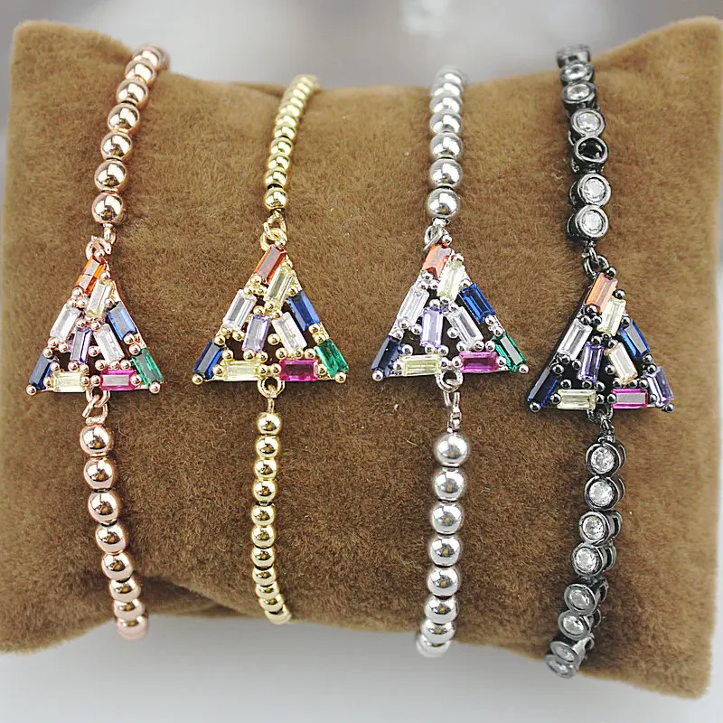 Регулируемый высокое качество серьги капля воды браслет, микро проложить коннектор CZ браслет, браслет cz ювелирные изделия