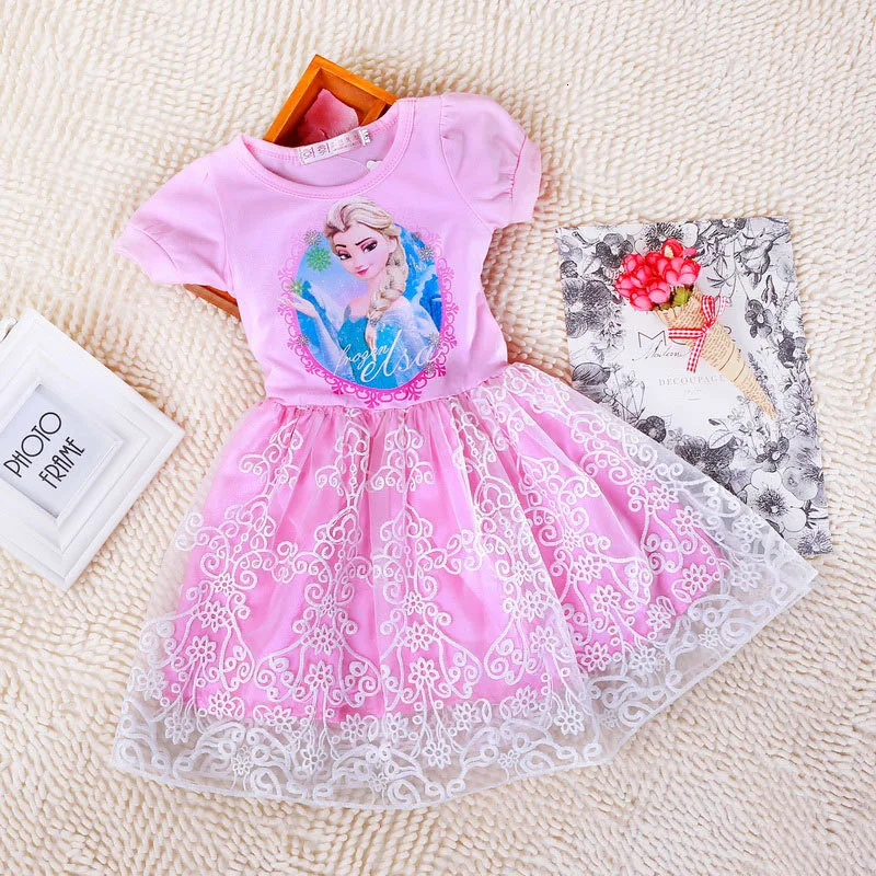 Платье для девочек; летняя детская одежда; платье принцессы Анны и Эльзы; карнавальный костюм Снежной Королевы; Детский новогодний карнавальный костюм