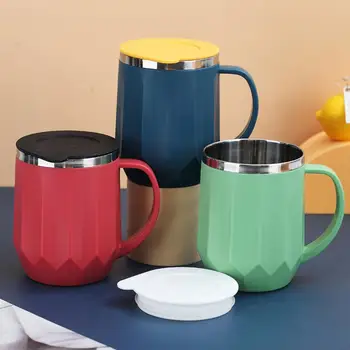 

400ml Creative Double Layer Water Cup Coffee Milk Insulated Mug with Lid Drinkware Coffee Tea Cup