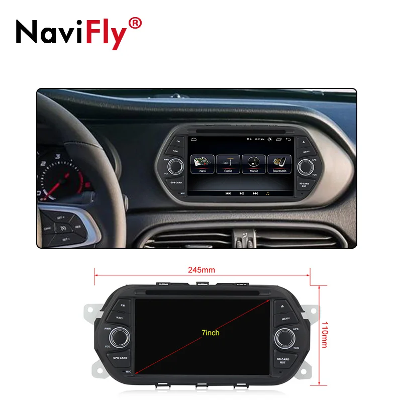 Discount Navifly Android 8.1 Car Multimedia DVD Radio Player for FIAT TIPO EGEA 2015 2016 2017 with BT Wifi GPS navigation audio radio FM 7