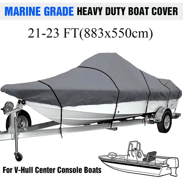 17-25ft Grey Trailerable Boat Cover 210d Waterproof Fishing Ski V-hull  Sunproof Anti Uv Heavy Duty Marine Boat Mooring Cover - Boat Cover -  AliExpress