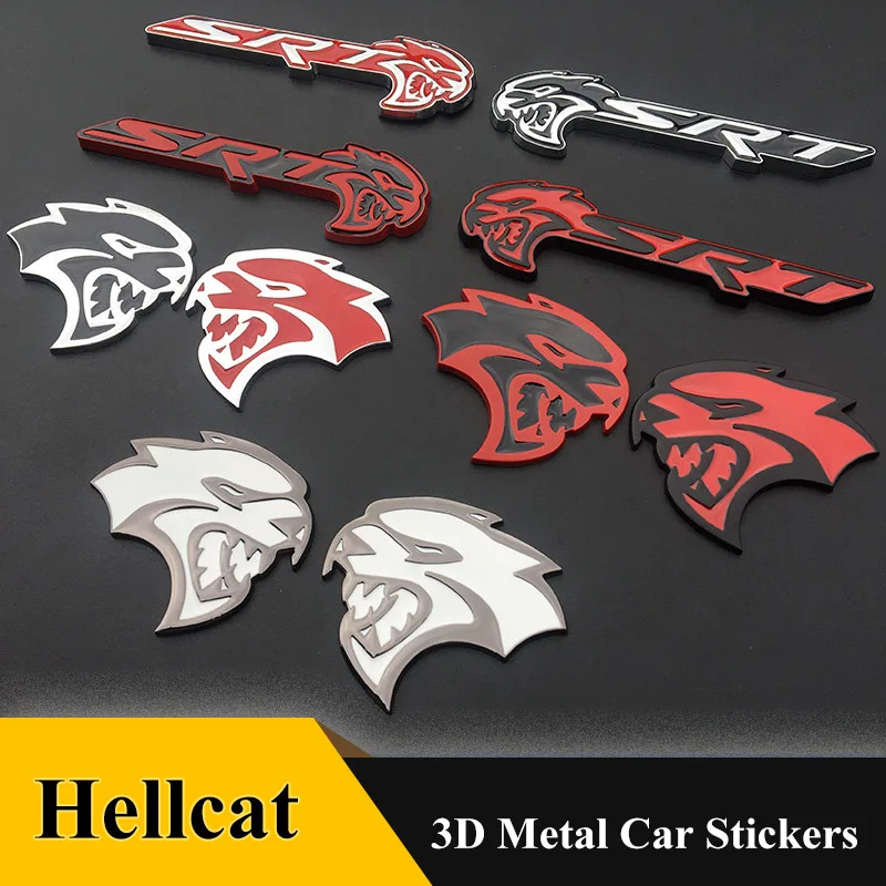 

3D Metal Hellcat SRT emblem grill Badge Car Sticker car styling For Jeep Wrangler Liberty Grand Cherokee Dodge Charger SRT8 SRT4