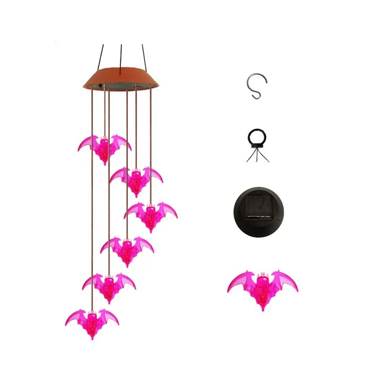 

Hot Selling Hot Sales Solar Colorful Color Changing Blue Star Hummingbird Butterfly Dragonfly Crack Star Particle Sphere Wind Ch