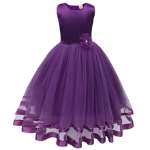 Детская одежда; вечернее бальное платье; vestidos; элегантный простой стиль; платье принцессы на свадьбу; фиолетовое платье принцессы для девочек