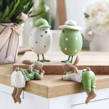 

2pcs Nordic Resin Rabbit Crafts Ornaments Pair of Simple Living Room Wine Cabinet Bedroom Shop Decorations Birthday Wedding Gift