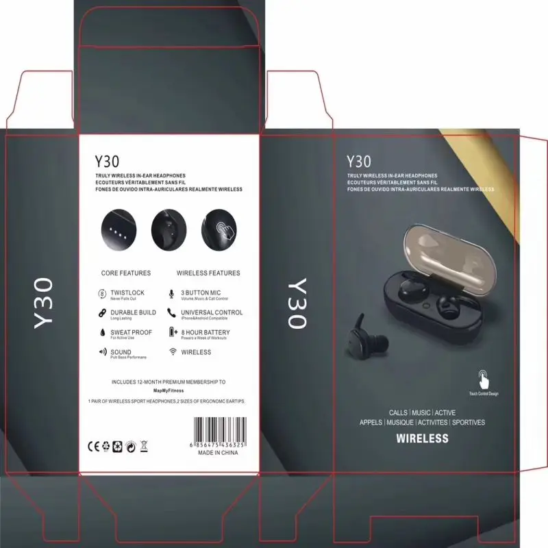 Беспроводной Earphonhe для Bluetooth 5,0, мини сенсорный Управление стерео гарнитура с зарядкой чехол 3D объемное звучание Earphonhe