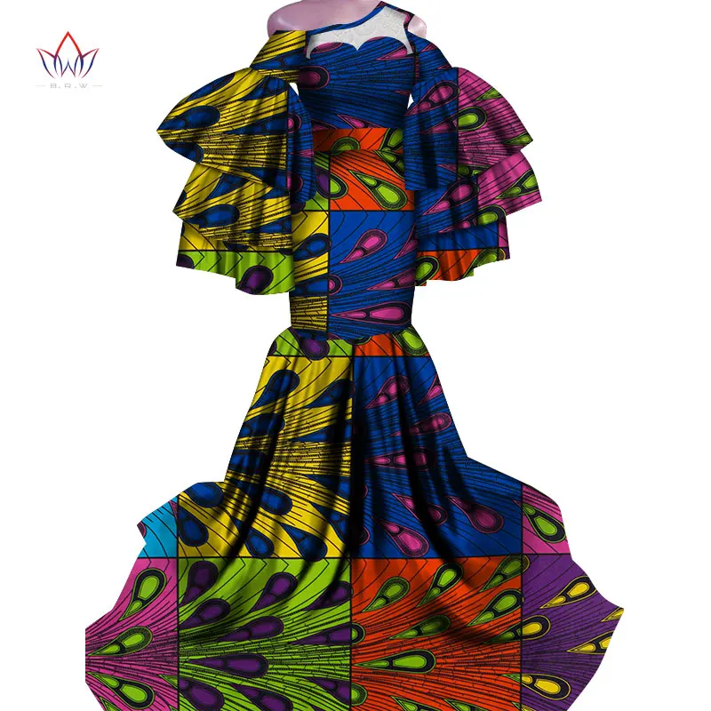 Платье Горячая Vestidos Дашики женское платье хлопок Принт традиционная африканская одежда рыбий хвост и земля одежда для женщин WY4336 - Цвет: 15