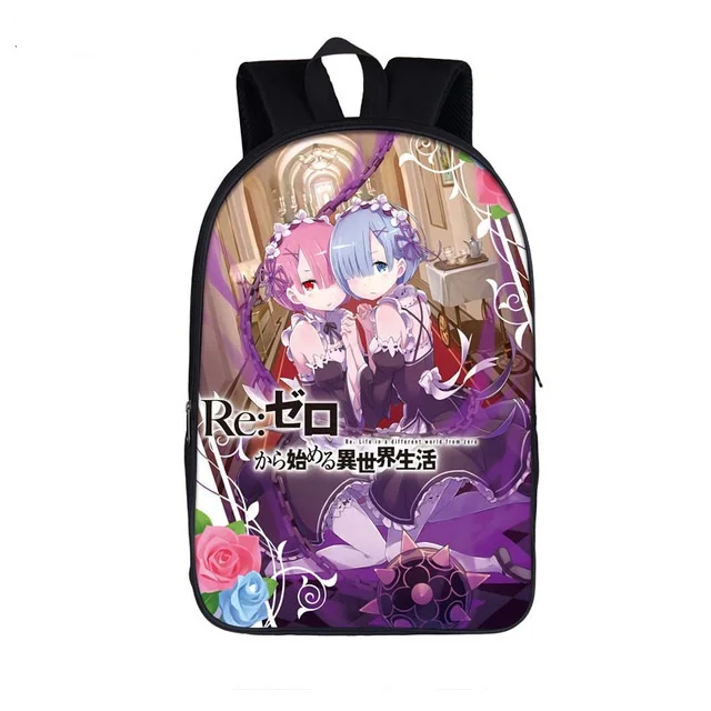 as pictures Zero kara Hajimeru Isekai Seikatsu рюкзак для мальчиков-подростков, сумка для девочек, аниме Emilia Rem, детские школьные сумки, детские рюкзаки - Цвет: as pictures