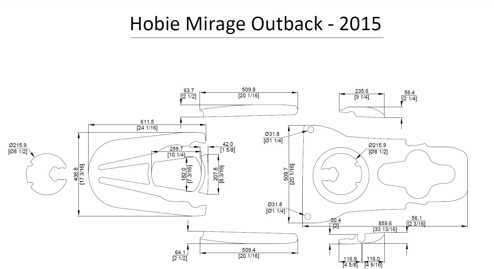 Hobie Mirage Outback Каяк Лодка EVA настил КОВРИКИ НАБОР 1/4"
