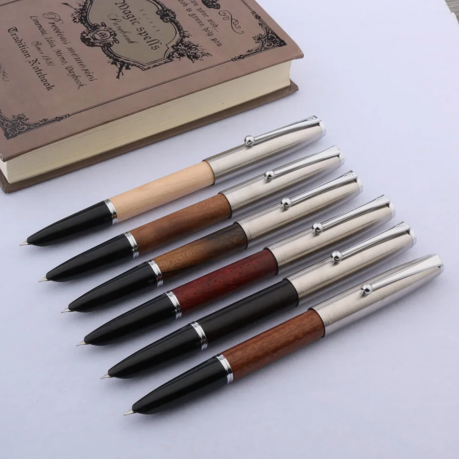 JINHAO 51-A Деревянный Цвет Мода F NIB офисные серебряные Подарочная авторучка