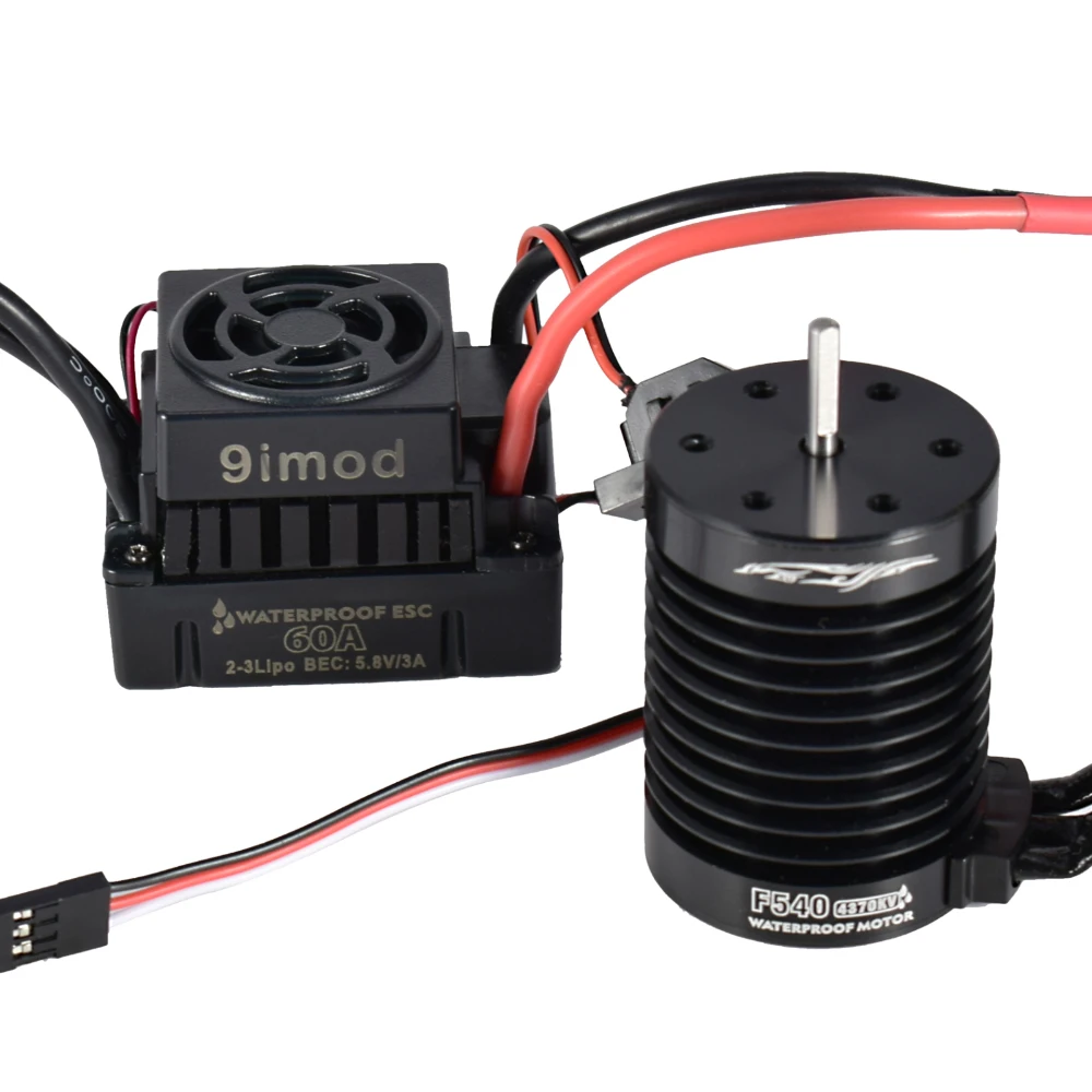 NEW Arrival 9imod F540-V2 4370KV Brushless Sensorless Waterproof Motor 3.175mm+60A ESC For 1/10 RC Car | Игрушки и хобби